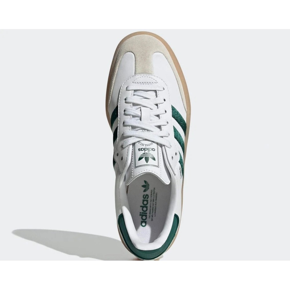 Adidas originals Women's SAMBAE Sneakers white/Green/Gum ID0440 Size 6.5 - NEW - Picture 7 of 8